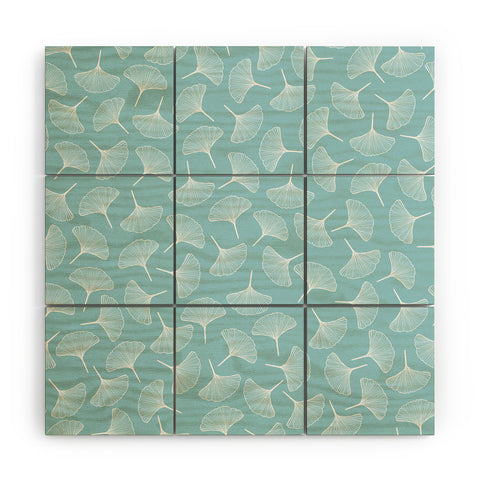 Jenean Morrison Ginkgo Away With Me Blue Wood Wall Mural