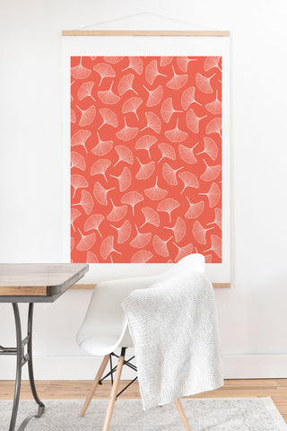 Jenean Morrison Ginkgo Away With Me Coral Art Print And Hanger