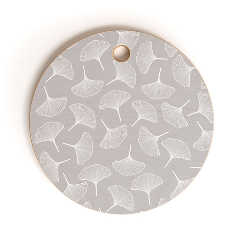 Jenean Morrison Ginkgo Away With Me Gray Cutting Board Round
