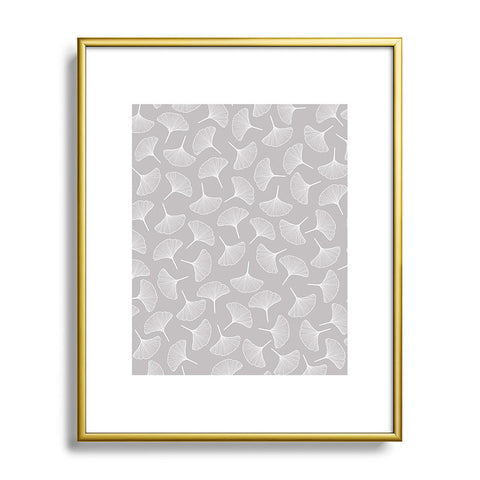 Jenean Morrison Ginkgo Away With Me Gray Metal Framed Art Print