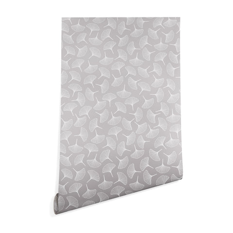 Jenean Morrison Ginkgo Away With Me Gray Wallpaper