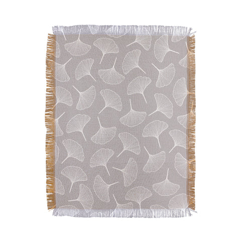 Jenean Morrison Ginkgo Away With Me Gray Throw Blanket