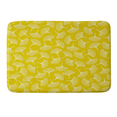 Jenean Morrison Ginkgo Away With Me Yellow Memory Foam Bath Mat