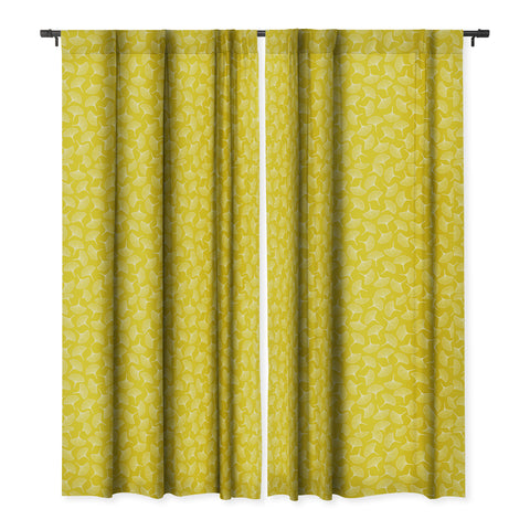 Jenean Morrison Ginkgo Away With Me Yellow Blackout Window Curtain