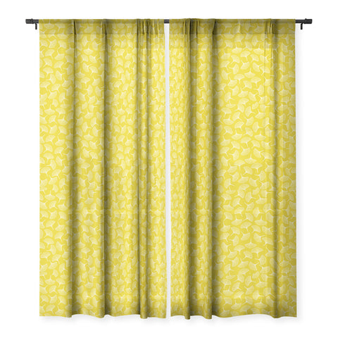 Jenean Morrison Ginkgo Away With Me Yellow Sheer Window Curtain