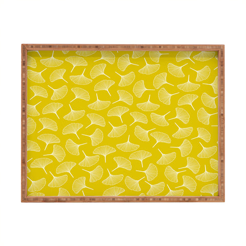 Jenean Morrison Ginkgo Away With Me Yellow Rectangular Tray