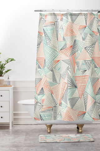 Jenean Morrison Gridlocked Multi Shower Curtain And Mat