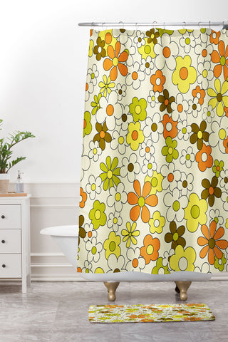 Jenean Morrison Happy Together in Green Shower Curtain And Mat