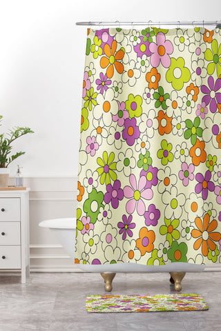 Jenean Morrison Happy Together in Lilac Shower Curtain And Mat