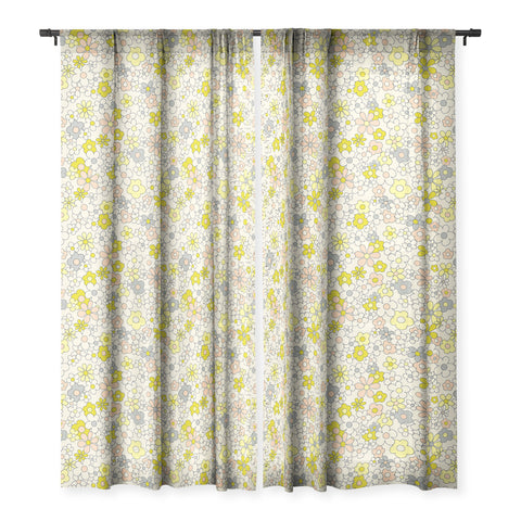 Jenean Morrison Happy Together in Yellow Sheer Window Curtain