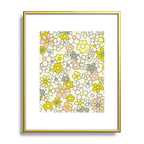 Jenean Morrison Happy Together in Yellow Metal Framed Art Print