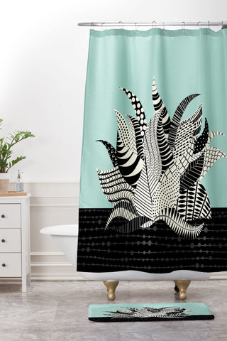 Jenean Morrison Haworthia Morning Shower Curtain And Mat