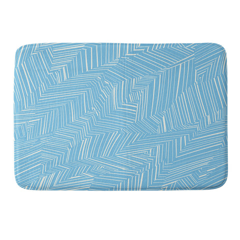 Jenean Morrison Line Break Blue Memory Foam Bath Mat