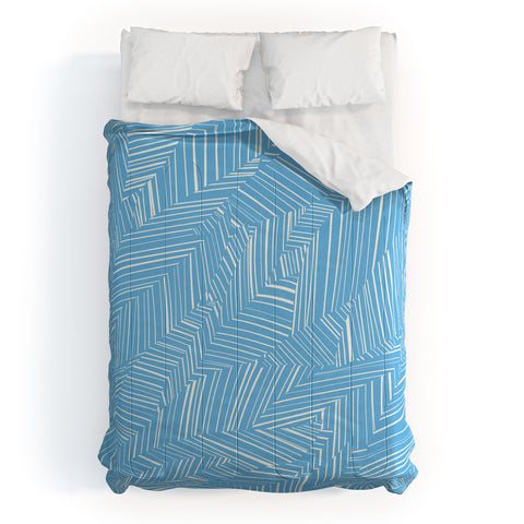 Jenean Morrison Line Break Blue Comforter