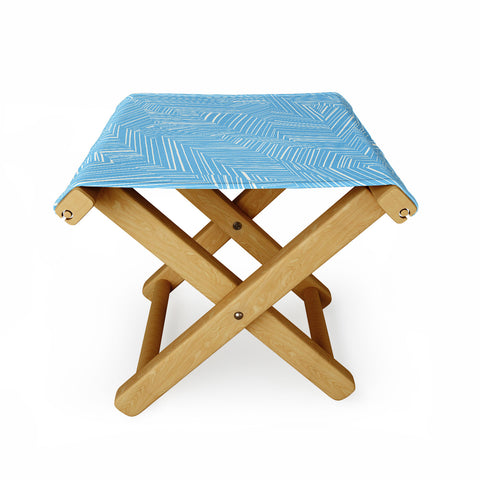 Jenean Morrison Line Break Blue Folding Stool