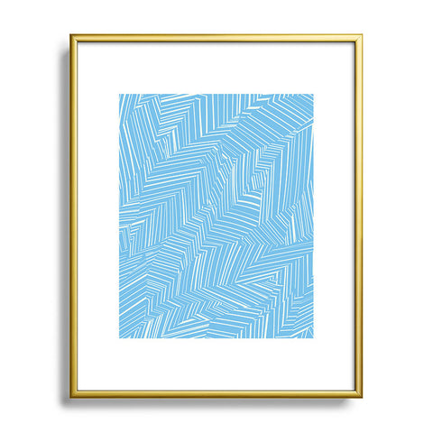 Jenean Morrison Line Break Blue Metal Framed Art Print