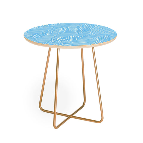 Jenean Morrison Line Break Blue Round Side Table