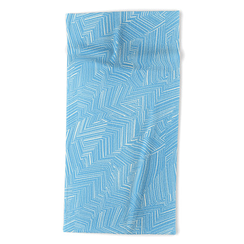 Jenean Morrison Line Break Blue Beach Towel