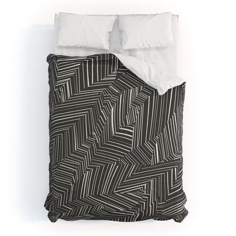Jenean Morrison Line Break Dark Gray Comforter