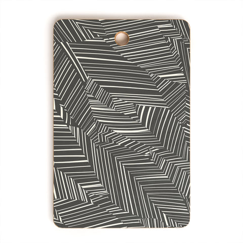 Jenean Morrison Line Break Dark Gray Cutting Board Rectangle