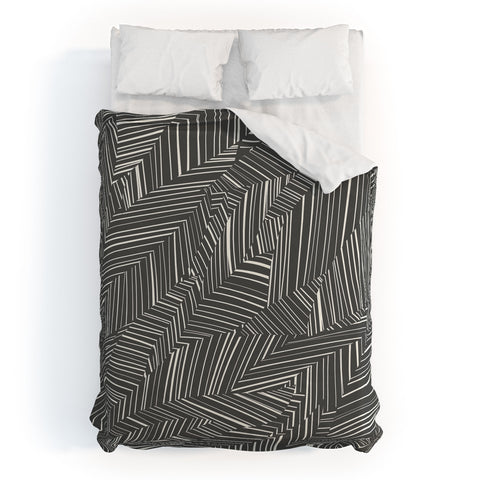 Jenean Morrison Line Break Dark Gray Duvet Cover