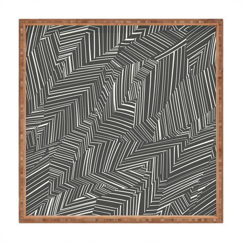 Jenean Morrison Line Break Dark Gray Square Tray