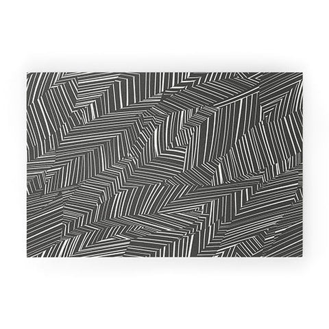 Jenean Morrison Line Break Dark Gray Welcome Mat