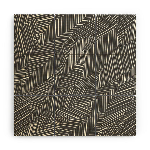 Jenean Morrison Line Break Dark Gray Wood Wall Mural