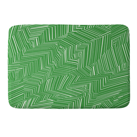 Jenean Morrison Line Break Green Memory Foam Bath Mat