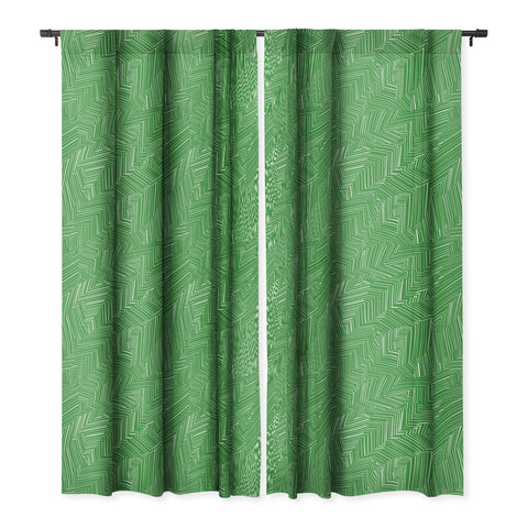 Jenean Morrison Line Break Green Blackout Window Curtain