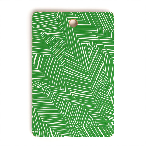 Jenean Morrison Line Break Green Cutting Board Rectangle