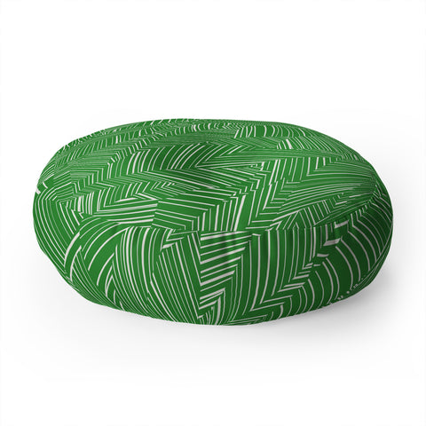 Jenean Morrison Line Break Green Floor Pillow Round