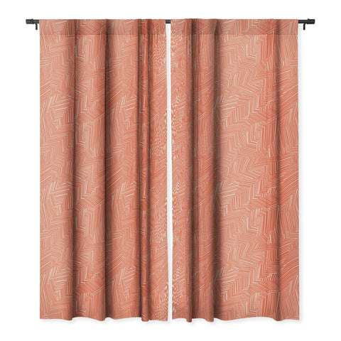 Jenean Morrison Line Break Persimmon Blackout Window Curtain