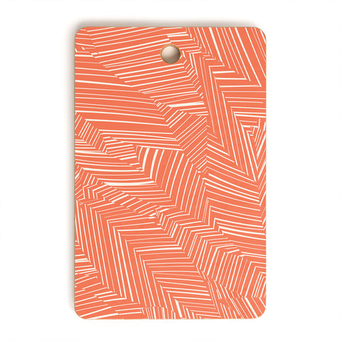 Jenean Morrison Line Break Persimmon Cutting Board Rectangle
