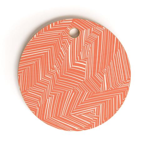 Jenean Morrison Line Break Persimmon Cutting Board Round