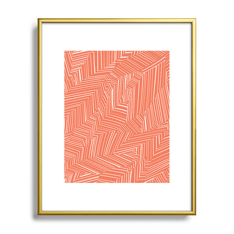 Jenean Morrison Line Break Persimmon Metal Framed Art Print