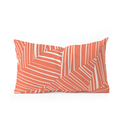 Jenean Morrison Line Break Persimmon Oblong Throw Pillow