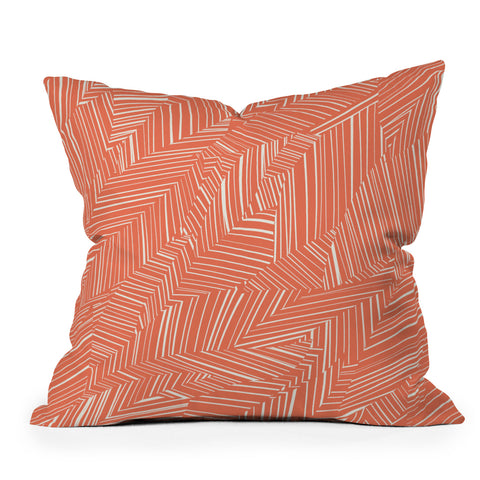 Jenean Morrison Line Break Persimmon Throw Pillow