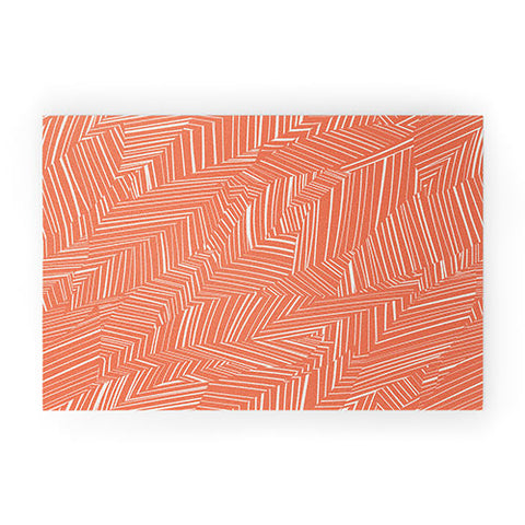 Jenean Morrison Line Break Persimmon Welcome Mat