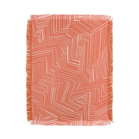 Jenean Morrison Line Break Persimmon Throw Blanket