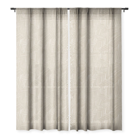 Jenean Morrison Line Break Sand Sheer Window Curtain