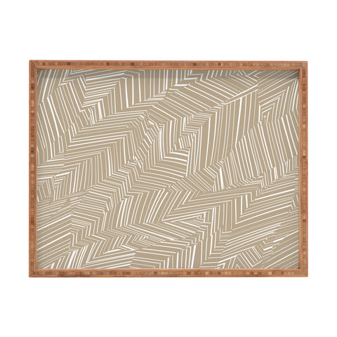Jenean Morrison Line Break Sand Rectangular Tray