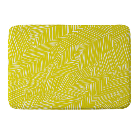 Jenean Morrison Line Break Yellow Memory Foam Bath Mat