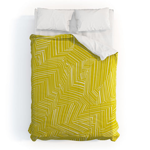 Jenean Morrison Line Break Yellow Comforter