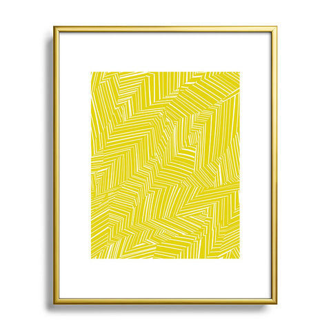 Jenean Morrison Line Break Yellow Metal Framed Art Print