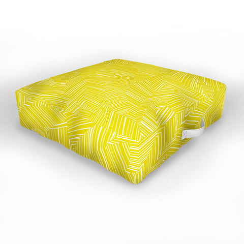 Jenean Morrison Line Break Yellow Outdoor Floor Cushion