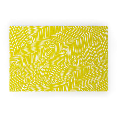 Jenean Morrison Line Break Yellow Welcome Mat