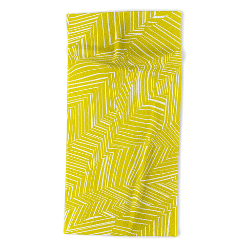 Jenean Morrison Line Break Yellow Beach Towel