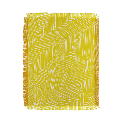 Jenean Morrison Line Break Yellow Throw Blanket