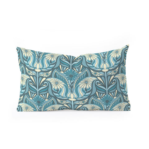 Jenean Morrison Mirror Image in Blue Oblong Throw Pillow